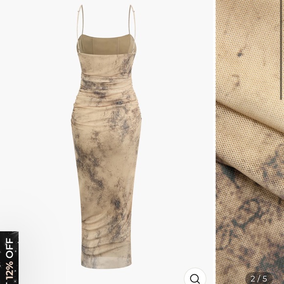 MICAS midi ruched mesh dress - Picture 2 of 3